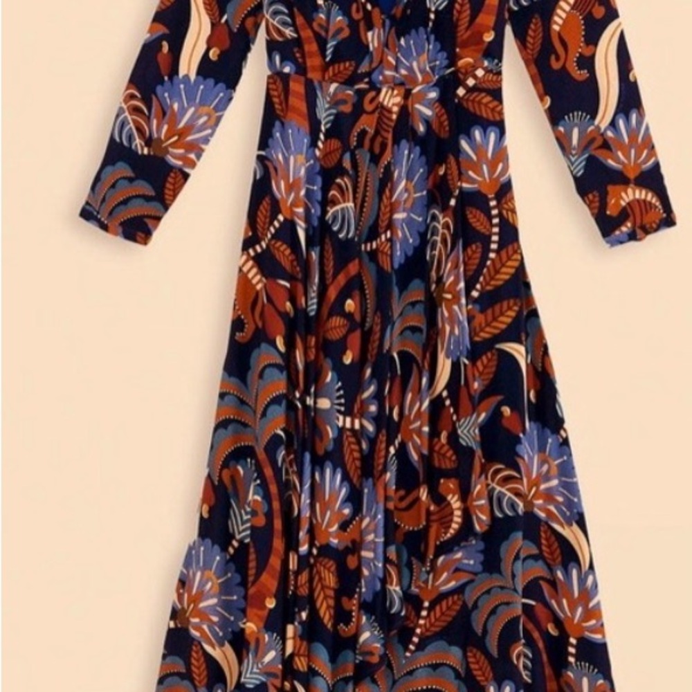 Elegant Multicolor Floral Maxi Dress